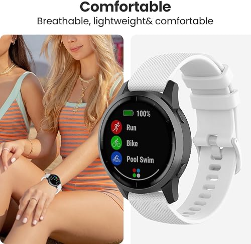 Miniatura 5 de RuenTech Bandas compatibles con Garmin Vivoactive 4SVivomove 3SVenu 2SVenu 3SForerunner 255S 265S, correas de silicona de liberación rápida de