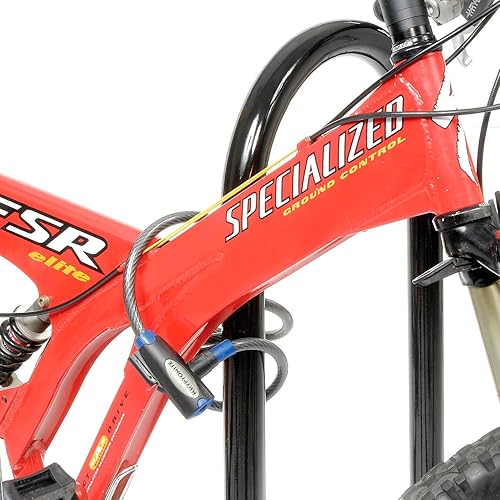 Miniatura 3 de Global Industrial Portabicicletas Wave de 41 pulgadas, negro, montaje en brida, capacidad para 5 bicicletas, acero con recubrimiento en polvo,