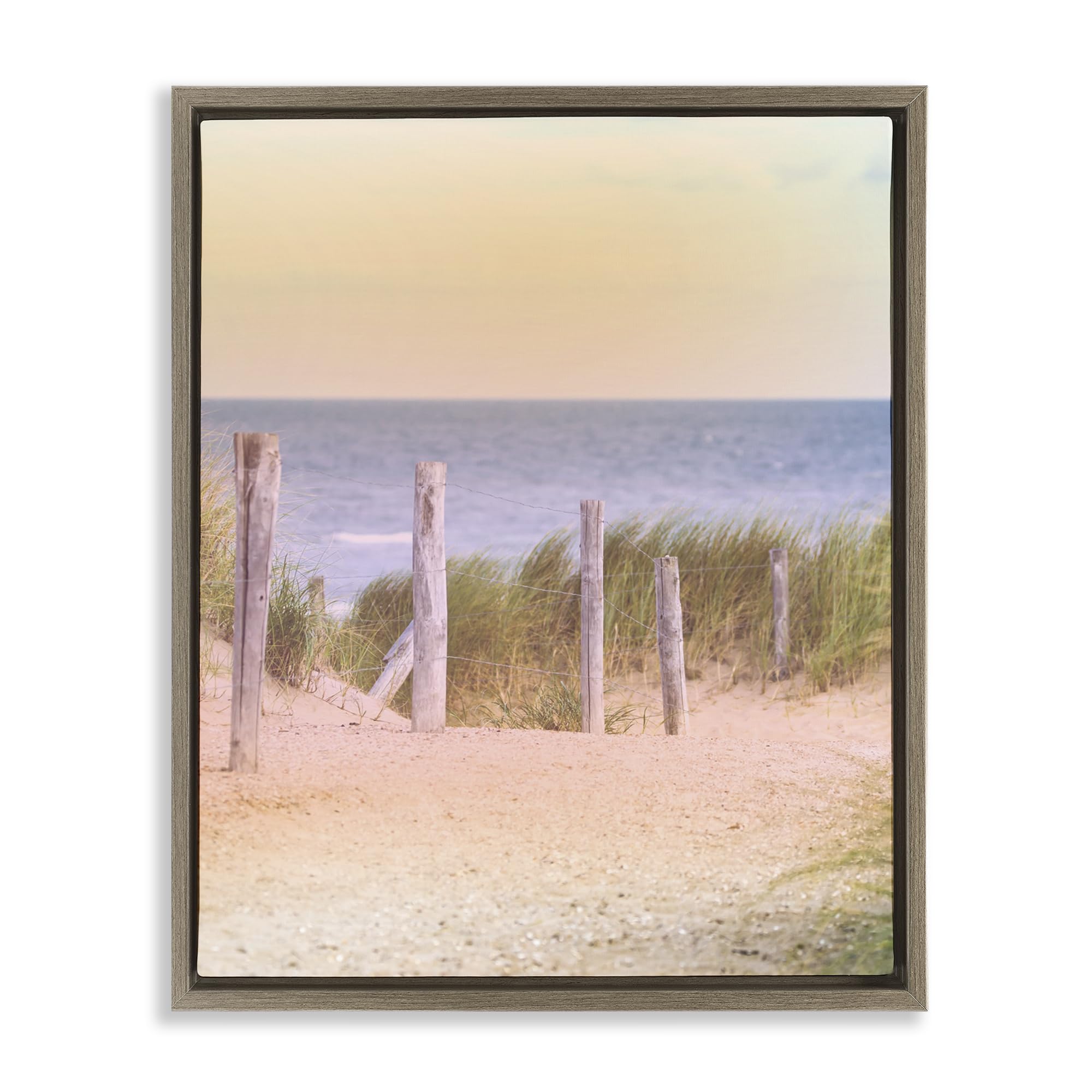 Stupell Industries Montalcino Elm (Textured) 'Carefree Beach Vacation', Floating Frame Canvas Art, Brown, 25 X 31 Inches, Easy To Hang And Sturdy, Made In Usa, By Marcus Prime