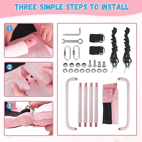 Miniatura 6 de Columpio de árbol de plataforma gigante de 60 pulgadas para niños, 700 libras, juego de columpio de árbol para patio trasero interior con 2 correas