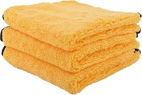 Chemical Guys Professional Microfiber Towels, 16 x 16 in, Gold, 3 Pack