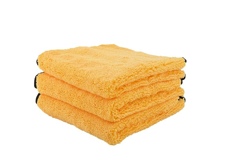 Panos de Microfibra para Detalhamento Automotivo Chemical Guys 40,6 x 40,6 cm Amarelos Kit com 3