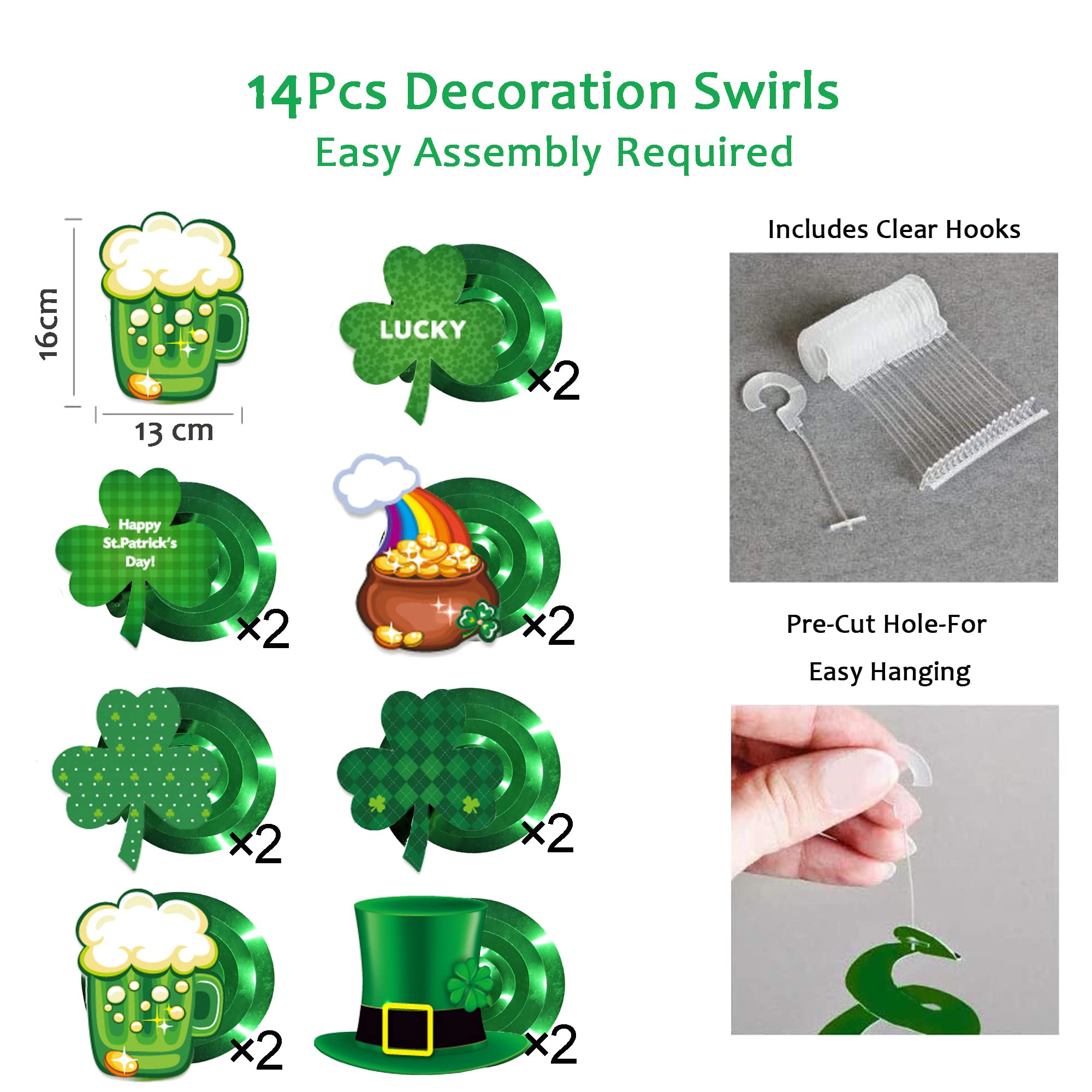 Decoration Decoraciones Para El Día De San Patricio, Guirnaldas De Trébol  De La St Patricks Day, image size:2000x2000