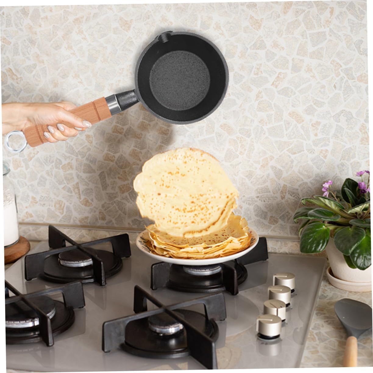 Cabilock 2pcs Sturdy Metal Sauce Pot Handle Mini Pot for Cooking for Home Kitchen