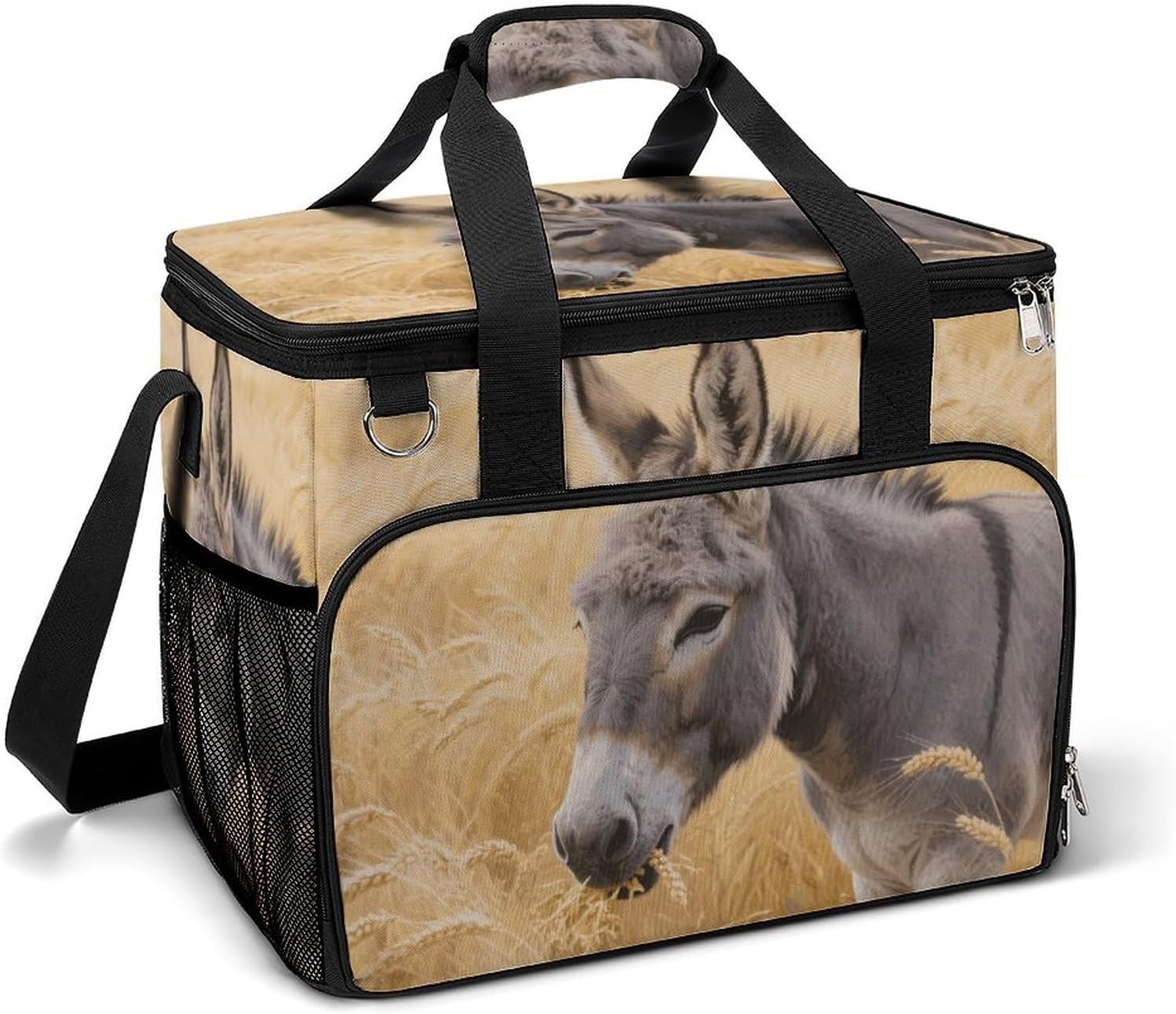 Insulated Picnic Backpack Tote Bag, Large Capacity 30L Donkey Cooler Bag Leakproof Beach Bags Portable Lunch Box Waterproof Picnic Basket for Beach Camping BBQ