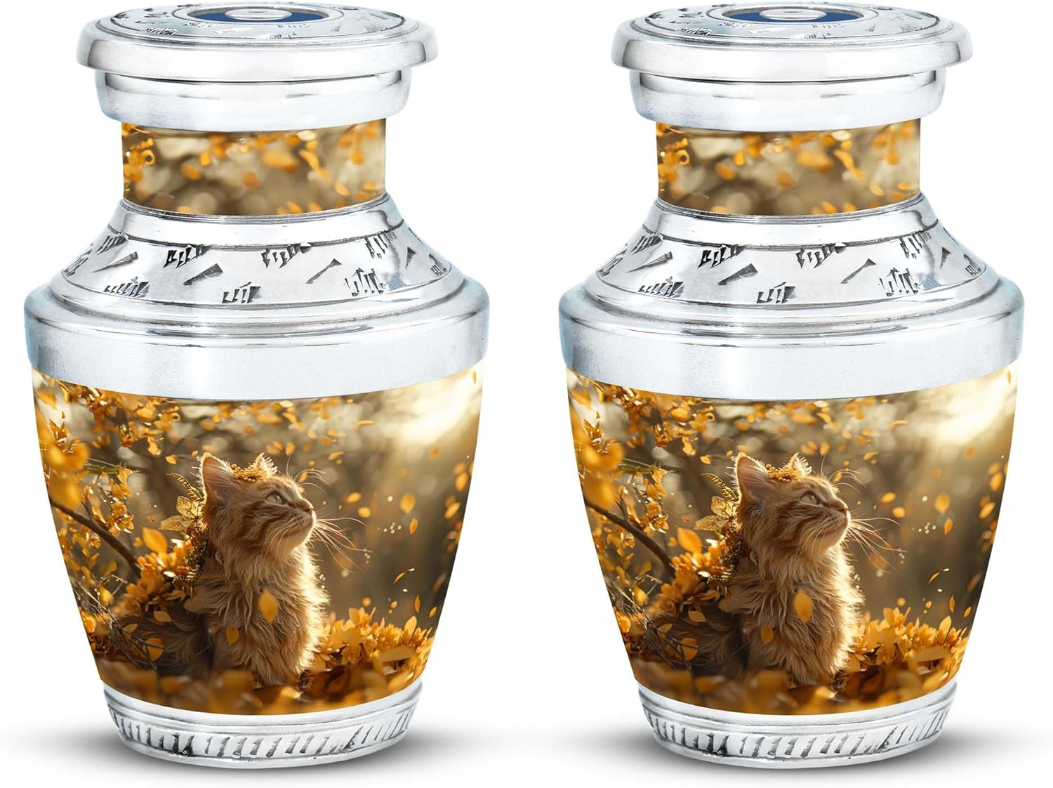 Regal Cat Urns for Ashes Small - Small Urns for Ashes - Little Urn - Adult Cremation Urns - Adult Urns for Human Ashes Men (Size - Human Remains Urn (Size - 3inch,2pcs)