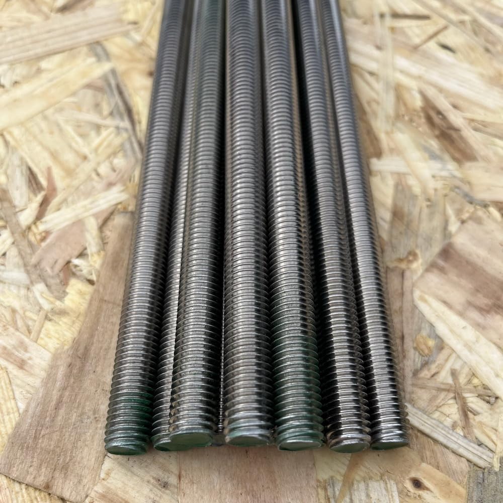 Barre filettate in acciaio inox A2, viti senza testa filettate DIN 976-1, elementi di fissaggio (M10, 1000 mm)