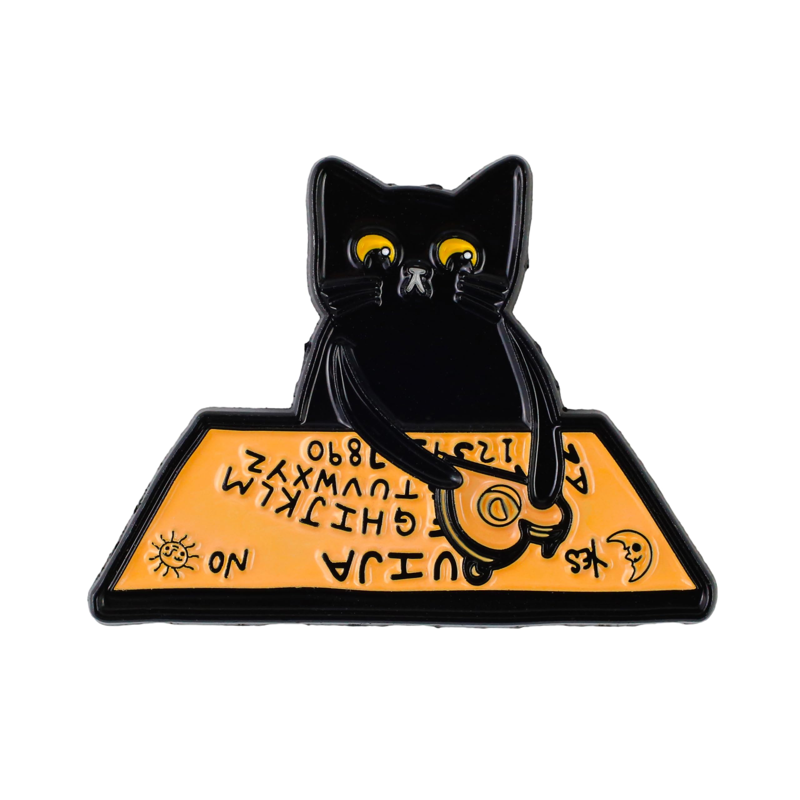 Amazon | 魔女猫エナメルピン、黒猫ピンブローチ、子猫ママ、ネコ愛好