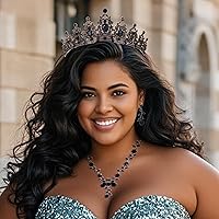 Vista 101 de Kamirola - Corona de reina y tiaras corona de princesa para mujeres y niñas, diademas de cristal para novia, princesa para bodas y fiestas (01)