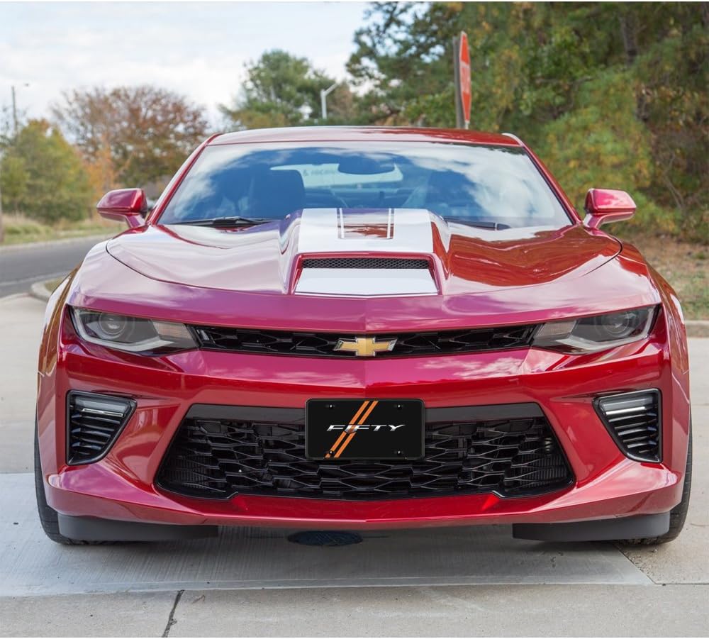 iPick Image for Chevrolet Camaro 50th Anniversary Racing Stripe Graphic Special Aluminum Metal License Plate - Official Licensed