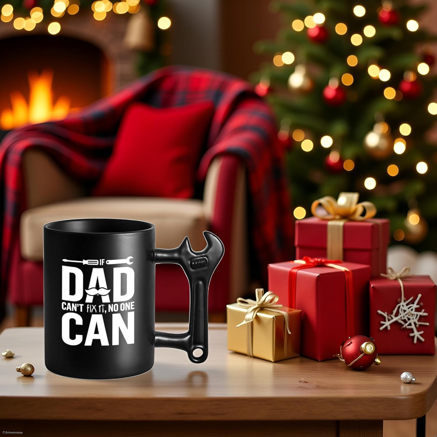 Novelty Fathers Day Dad Gifts from Daughter Son Wife kids, Funny Coffee Mug with Wrench Handle for Dad, Unique Father's Day Birthday Christmas Gifts Present for Men Husband Grandpa Gift Ideas - Image 2