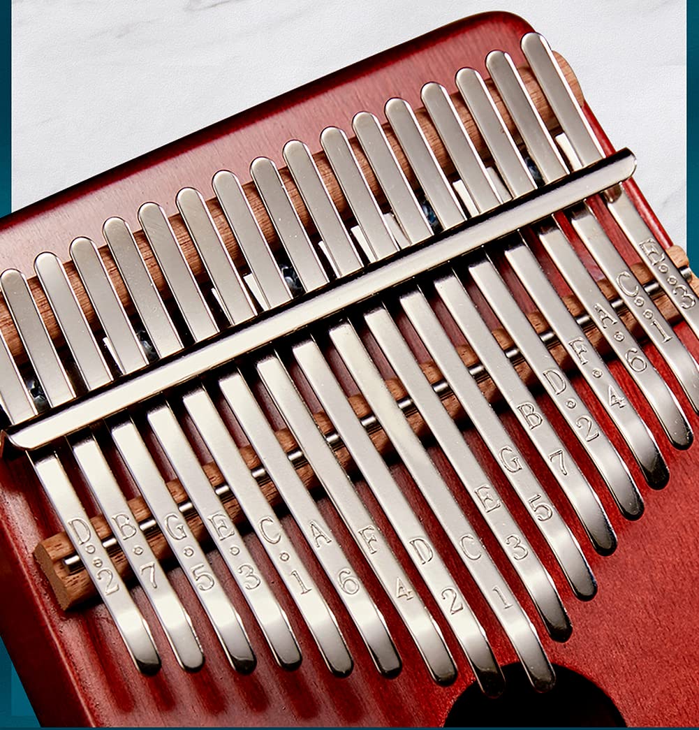 Kalimba - 21 tasti per pianoforte a dito con pollice e tastiera in mogano, per principianti, colore: Blu
