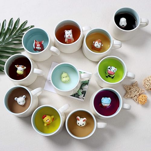 Miniatura 7 de Taza de café 3D de alpaca en el interior, bonita figura de animales hecha a mano, taza de té de cerámica, Navidad, cumpleaños, día de la madre,