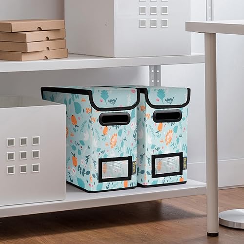 Miniatura 90 de BALEINE - Caja organizadora de archivos con tapa, organizador de carpetas plegable con riel de plástico, caja para carpetas colgantes para Gris