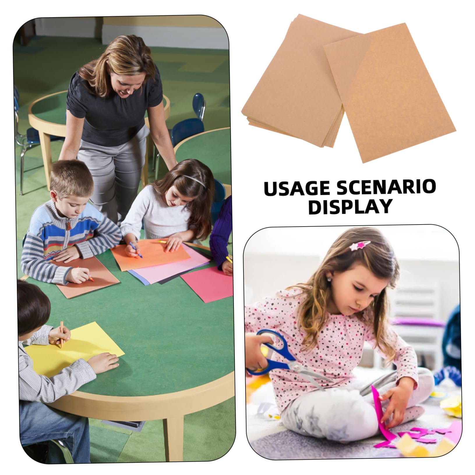 Hemobllo 50fogli Carta Kraft Adesiva Stampabile Etichette Adesive in Carta Kraft Adesivi Autoadesivi per Stampante Etichette per Ufficio e Scuola