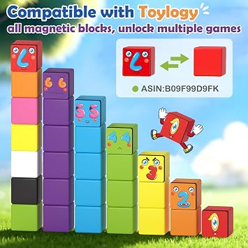 Magnetic Blocks World Number Building Cubes for Toddlers Age 3+ Boys Girls