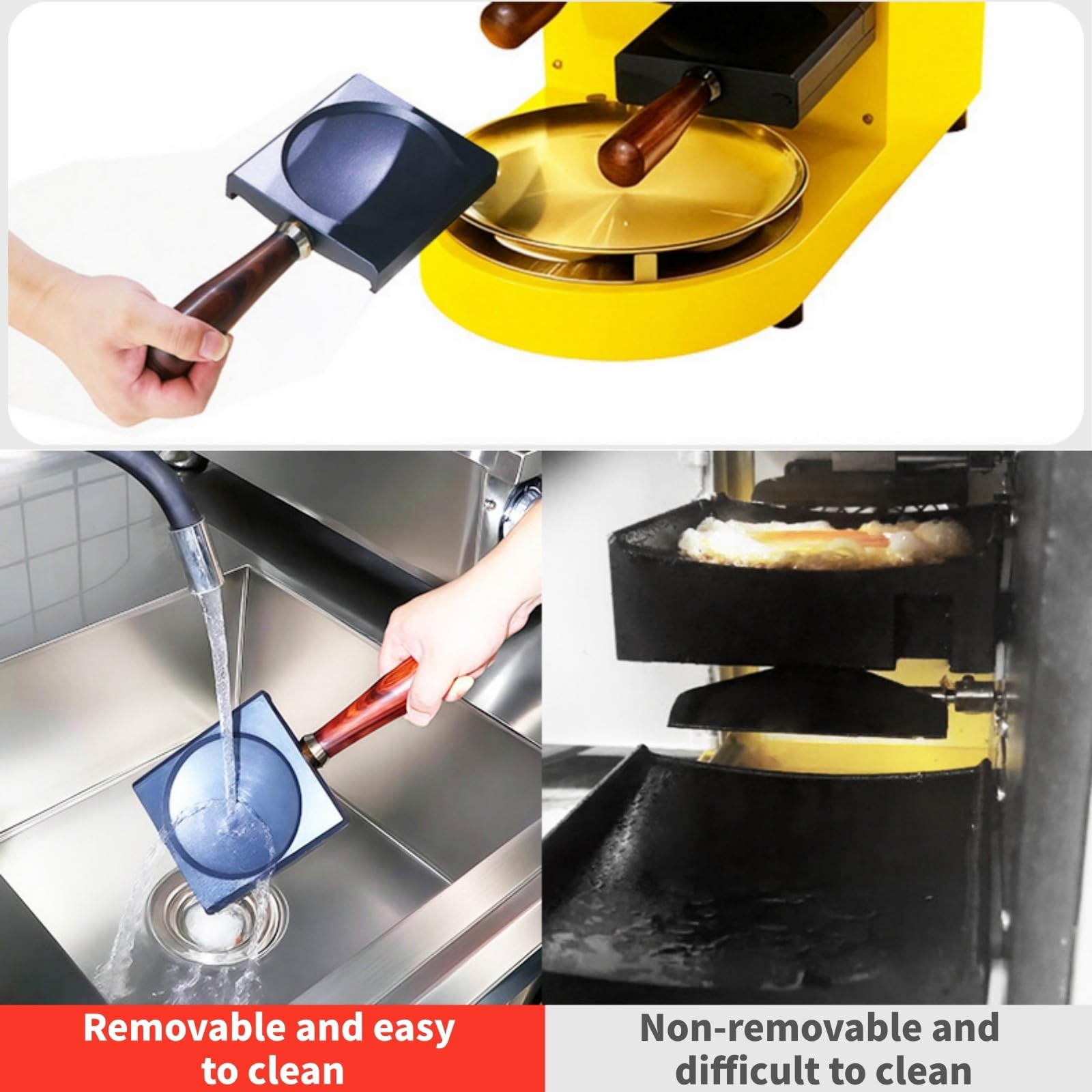 Máquina automática para freír huevos, cocinadora inteligente de huevos fritos de 2500 W, máquina automática para huevos fritos con pantalla táctil LED, huevo frito rápido en 30 segundos Yellow