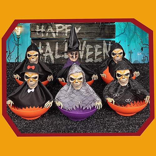 Miniatura 3 de CHBC Titular animado del caramelo del caramelo del cuenco del caramelo de Halloween con el cráneo gritando y el sensor de movimiento para el truco o