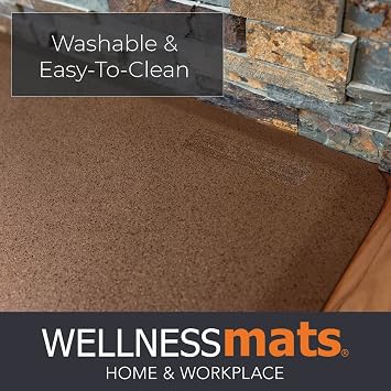 WellnessMats Granite Collection Anti-Fatigue Floor Mat, Polyurethane Ergonomic Support Pad for Home, Kitchen, Garage, Office Standing Desk Water Resistant - Made in USA