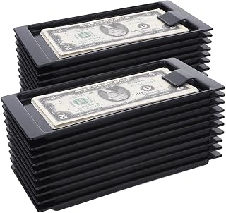 20 Pcs Black Check Holders, Plastic Check Presenters Trays for Restaurants, Check Tip Trays Restaurant Receipt Holder for Change Cash Credit Cards,Check Bill Holder Tray for Cafes Bars Hotels Dining