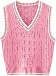 Womens Sweater Vest V Neck Sleeveless Casual Knit Pullover Tops