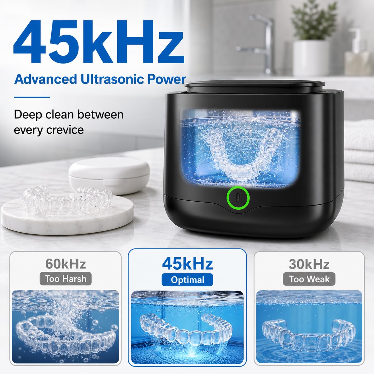 Ultrasonic Retainer Cleaner - Wireless Dental Pod -3