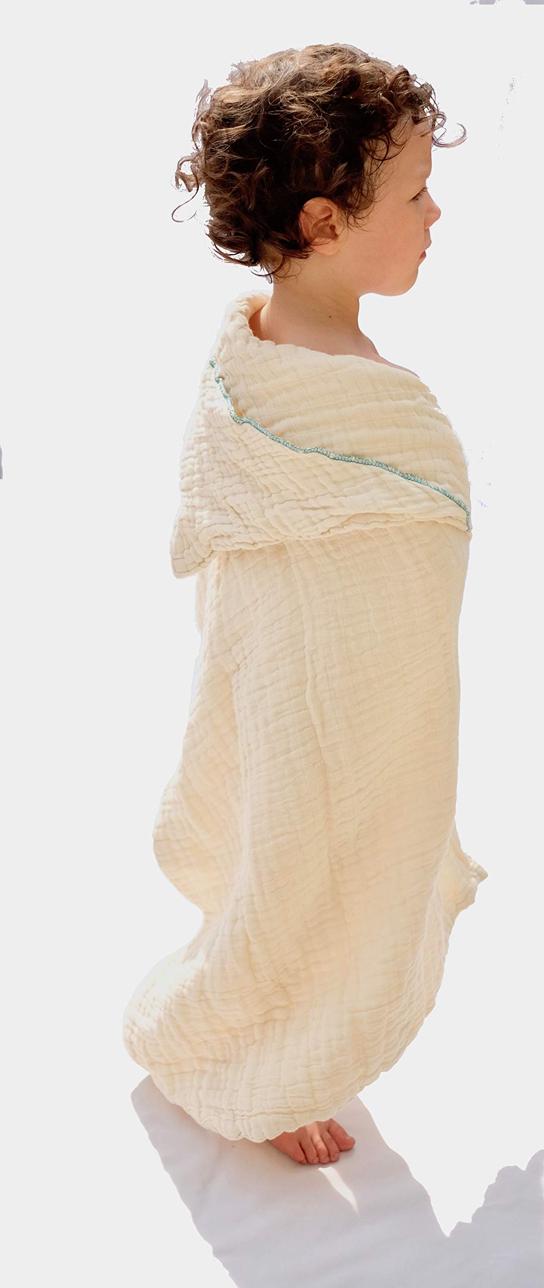 Pure & Dimple Grande serviette à capuche en coton biologique Naturel et non blanchi – Cadeau idéal pour une fête prénatale. De la naissance à 5 ans.