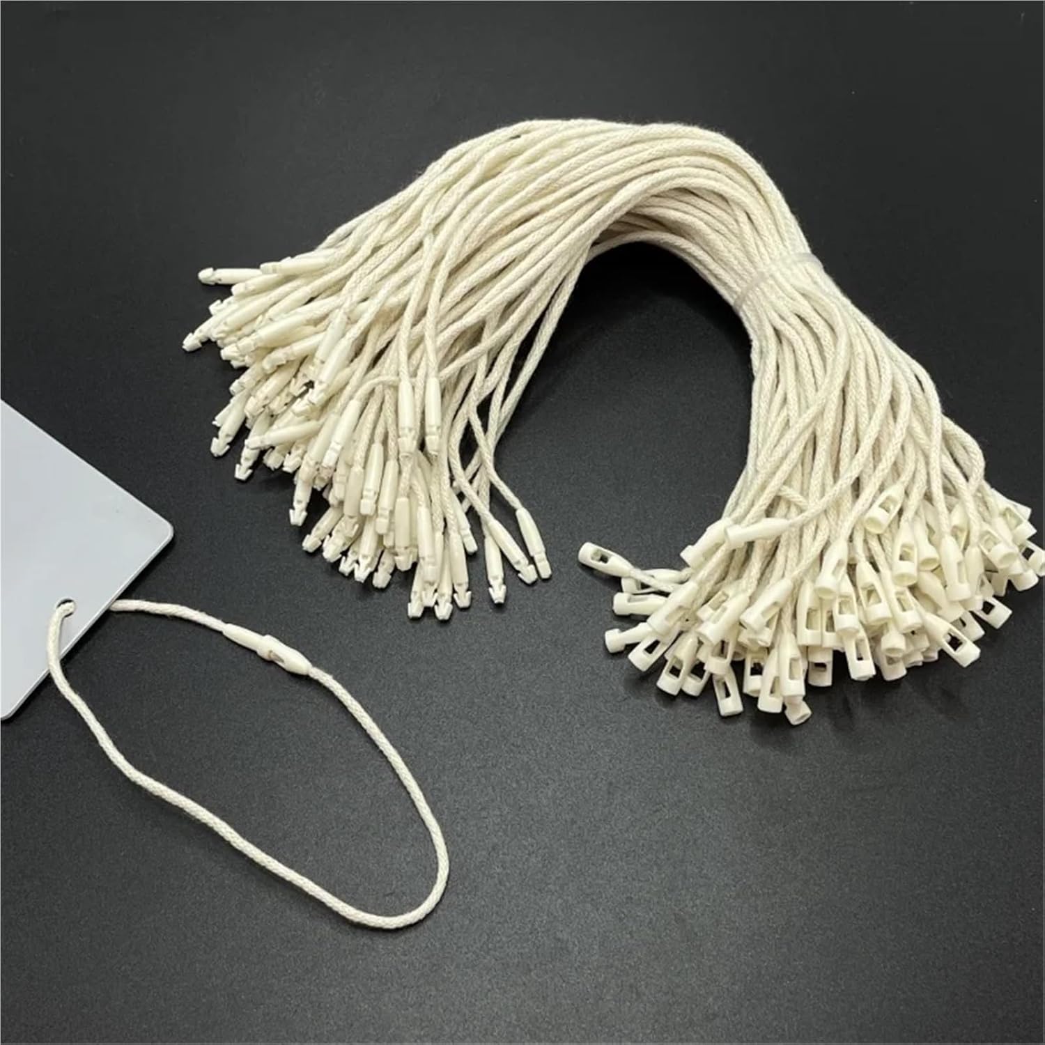 Hang Tag String 3000 Pcs of Medium Elastic Jacket Beige Cotton Brand Rope Pendant, Suitable for Garment Bag Label Card, Hang Tag for Clothing, Shoes