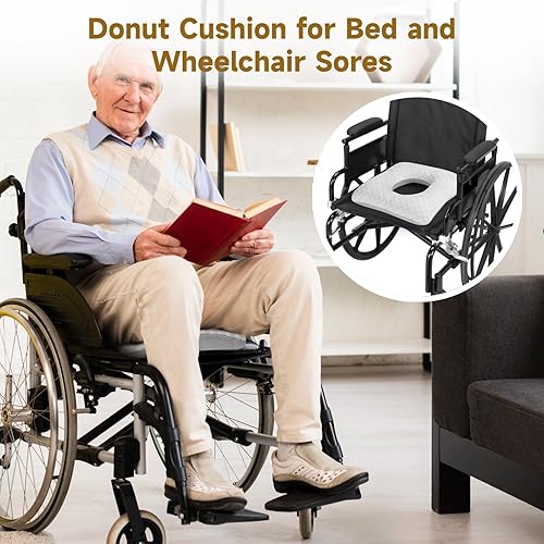 Miniatura 2 de Homaisson Cojín grande de dona para úlceras de cama, cojín de asiento para silla de ruedas, cojín de alivio de presión con agujero para personas