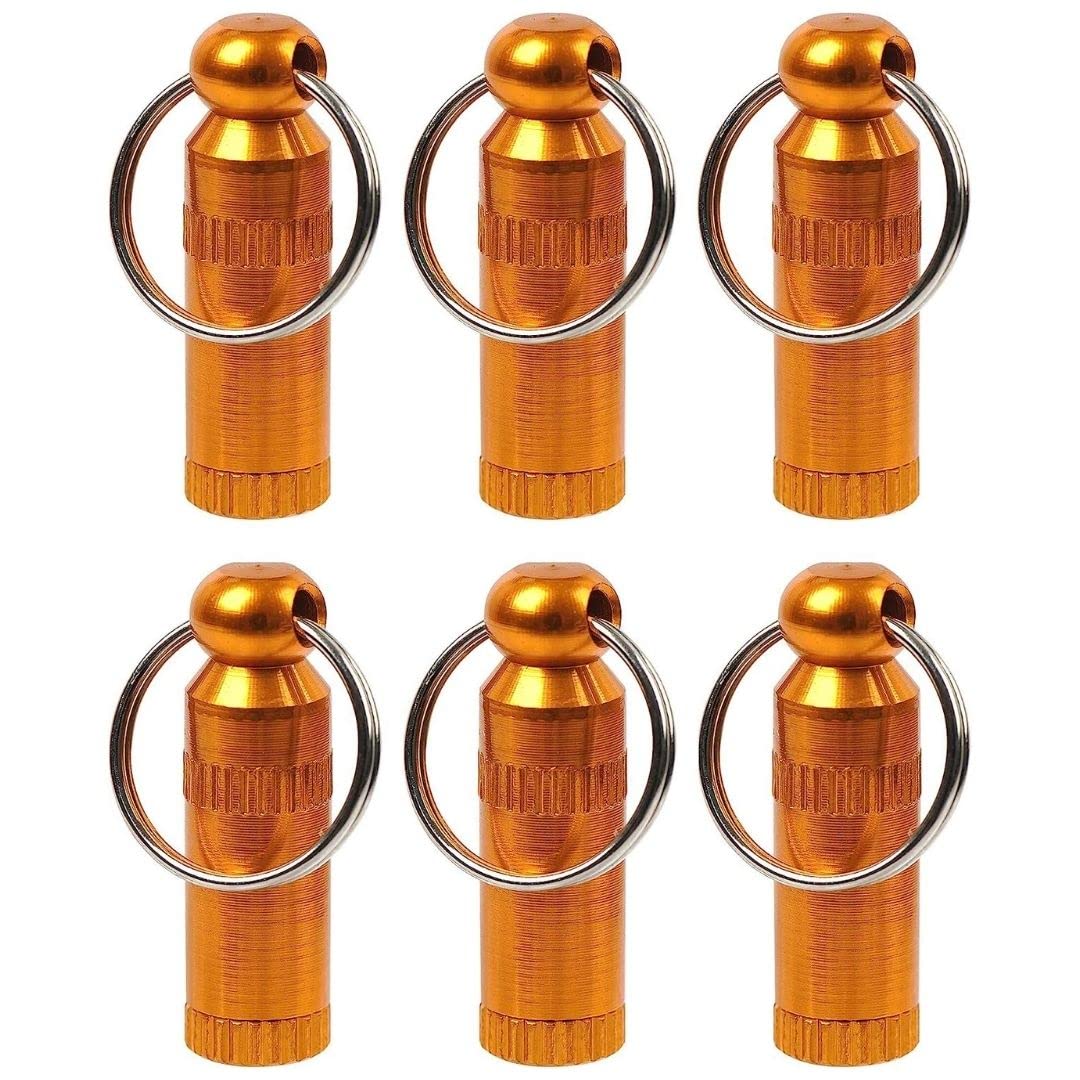 AMATHINGSDog Address Tag (2 cm Length - 6 Pieces - Copper) - Collar Pendant for Pets with Note for Labelling - Waterproof Pendant Dog Collar with Screw Cap