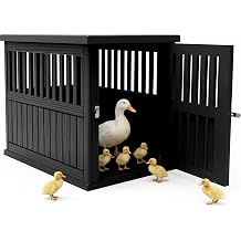 Vixzen Outdoor Duck House, PP Resin Poultry Shelter, Black