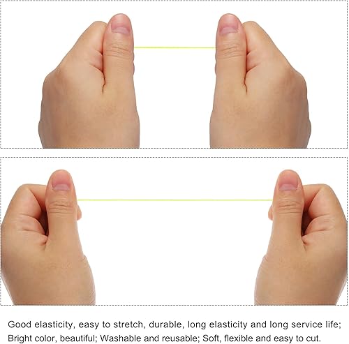 Vista 597 de PATIKIL Cuerda elástica elástica de 1/8 pulgadas, 11 yardas (0.118 in x 32.8 ft), color verde militar para manualidades, correas de gancho