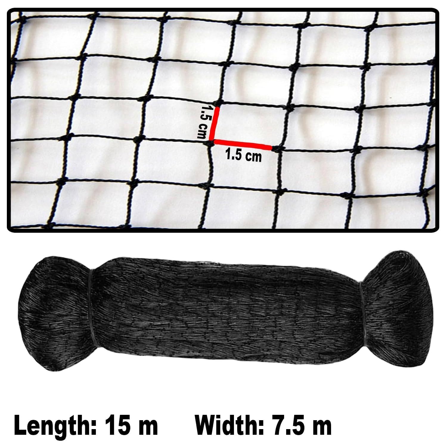 Ricofot Hail Net, 7.5 x 15 m Hail Netting for Garden Nylon Anti Pigeon Net, Reusable Anti Bird Net - Image 2