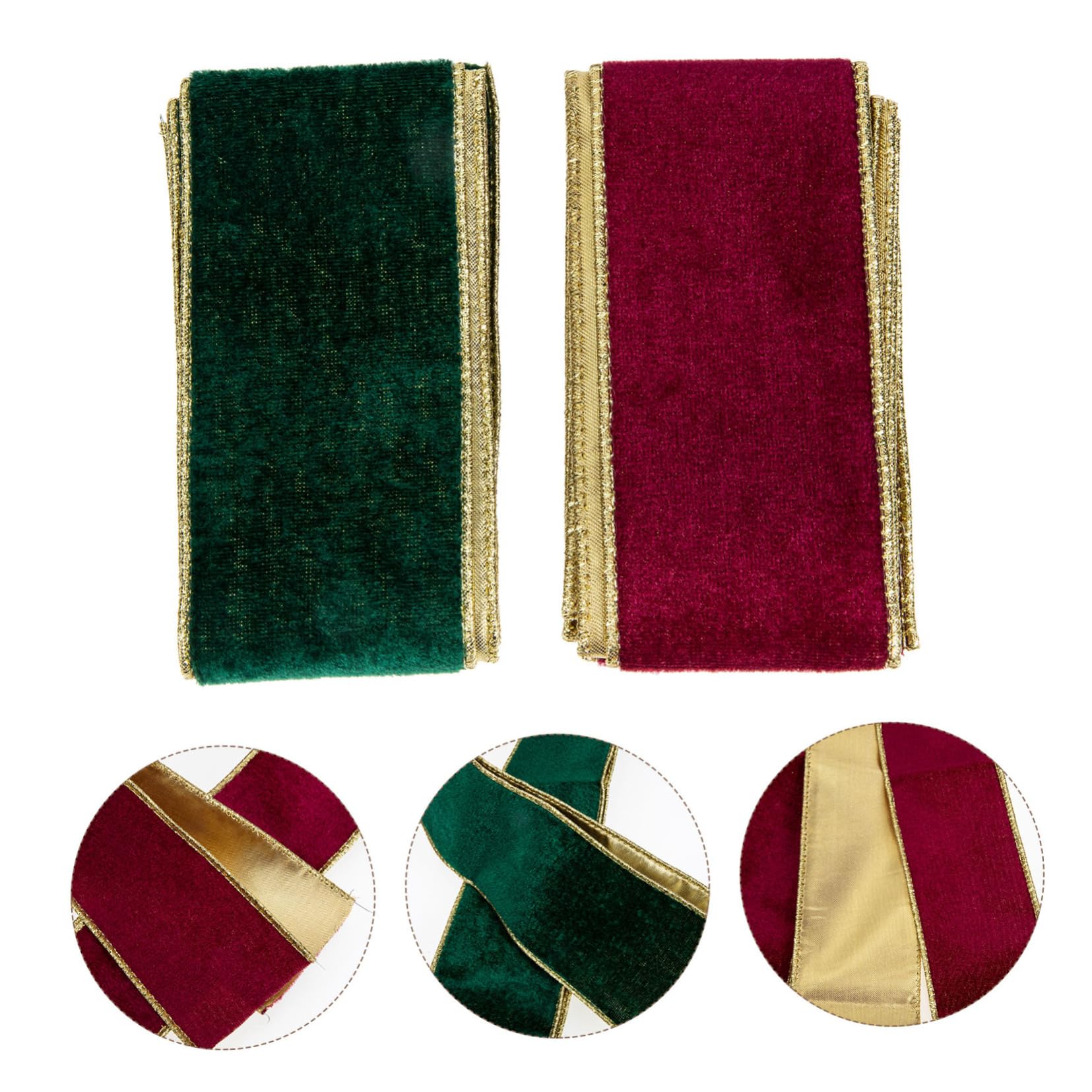 Tofficu 10rollen Neuer Titel Weihnachtsbänder Weihnachtsdeko Geschenkband Für Bastelarbeiten Dunkelrotes Und Grünes Samtband Für Geschenkverpackungen Weihnachtsbaum Und Heimdekoration