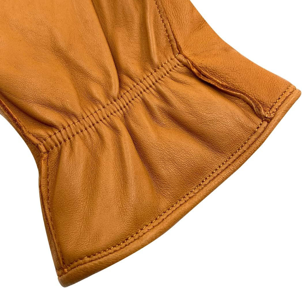 Harssidanzar Thermal Glove Mens Lambskin Outdoor Leather Mittens Gloves Thermolite Lined GM033 - Image 6