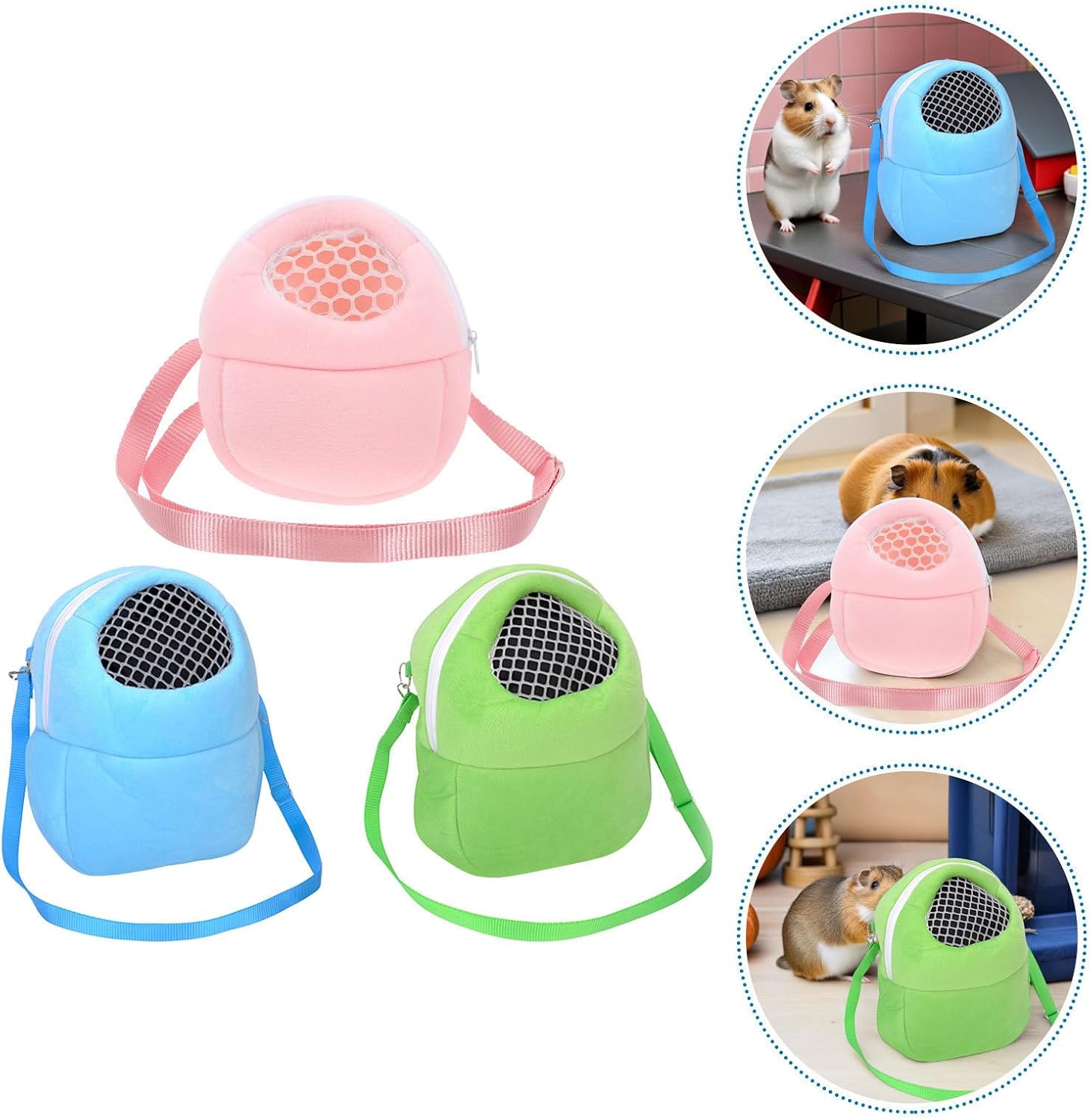 Cabilock 3pcs Woolen Pet Carrier Backpack for Small Animals with Breathable Design and Optimal Ventilation, Adjustable Shoulder Straps, for Travel and Park Trips with Rabbits and Squirrels