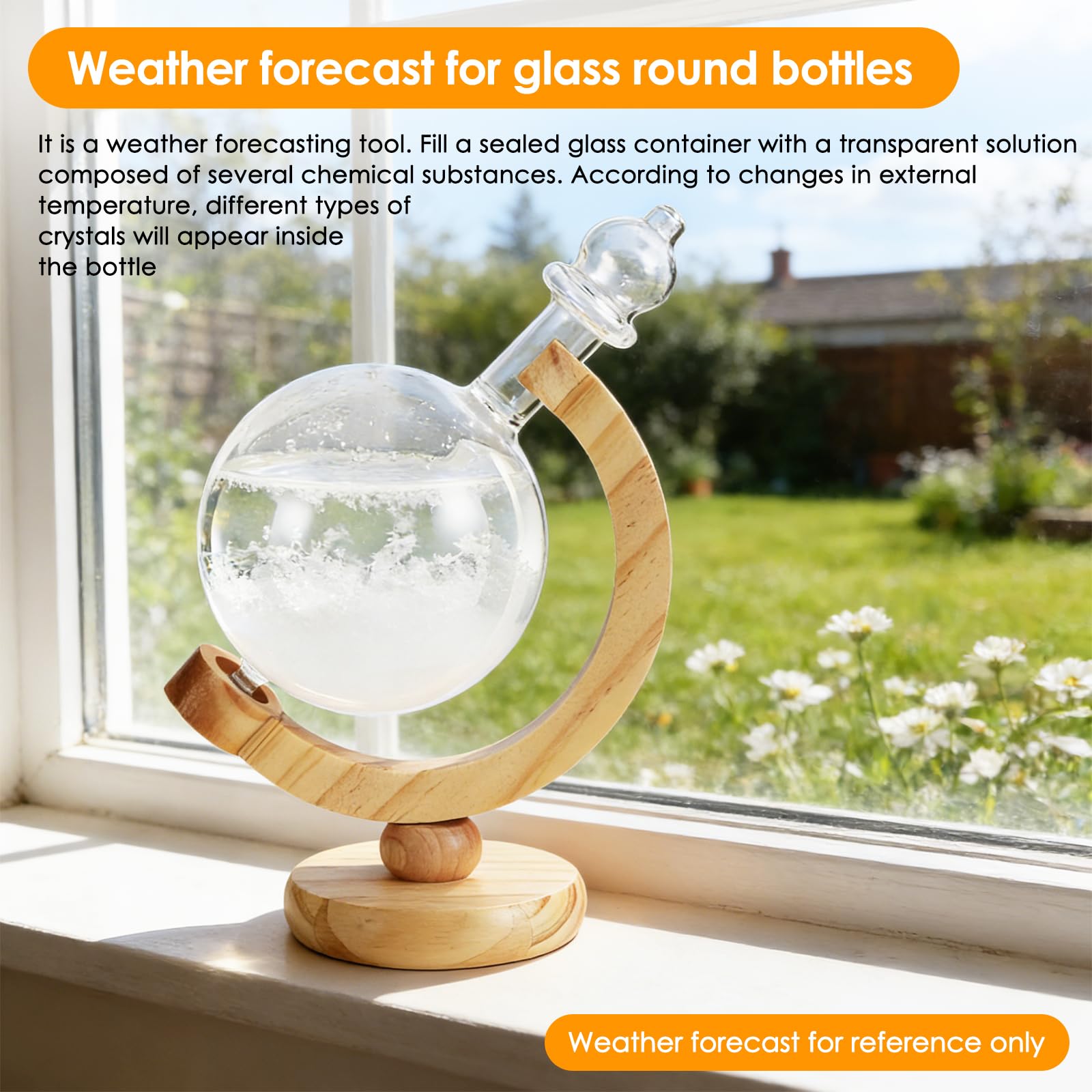 Storm Glass Verre Tempête Stations, Globe Forme Bouteille de Prévisions Météo, Météo Prévisions Créatives Style Nordique Pour la Maison et la Décoration de Bureau