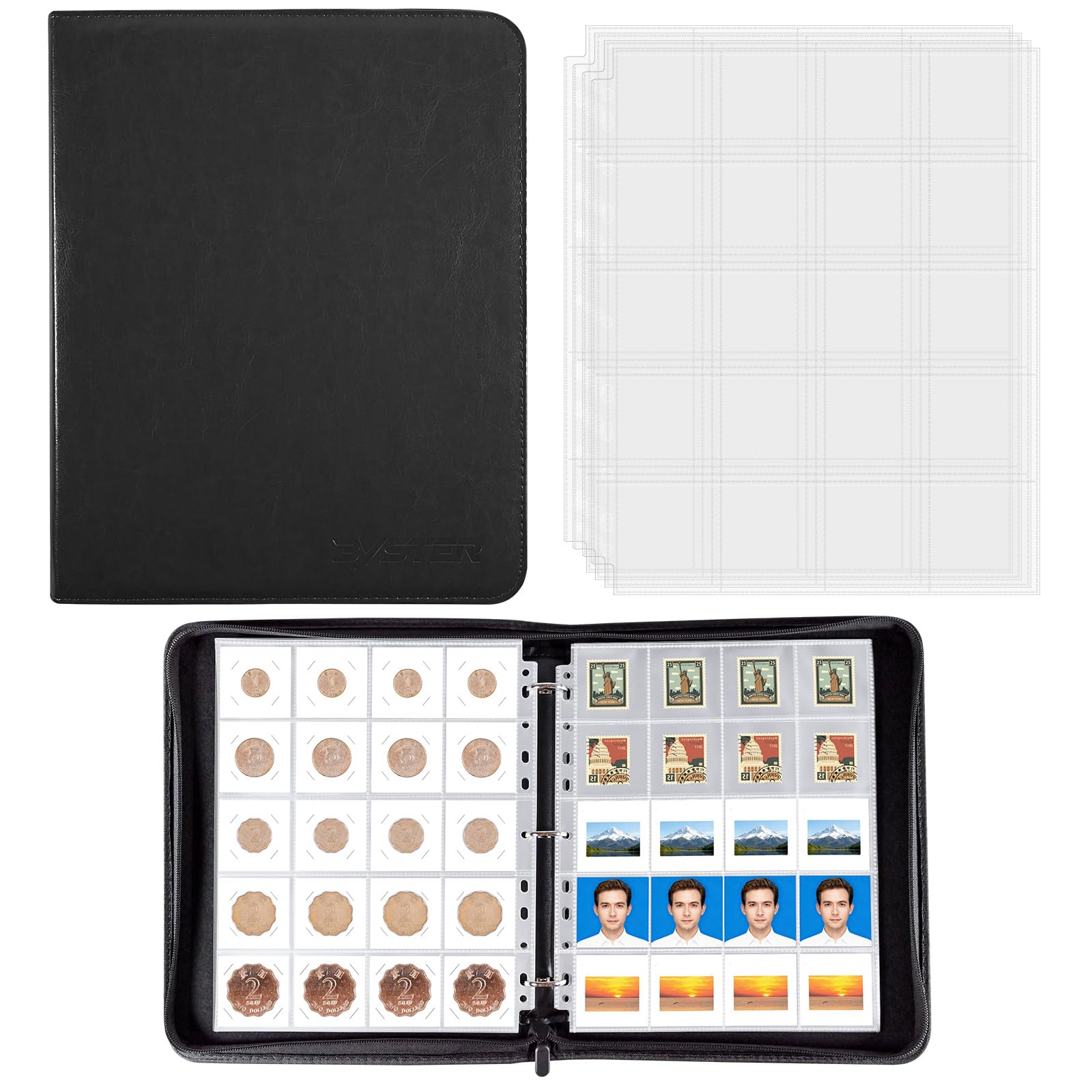 BYSTER Coin Collection Book 30-Pack 600 Pockets