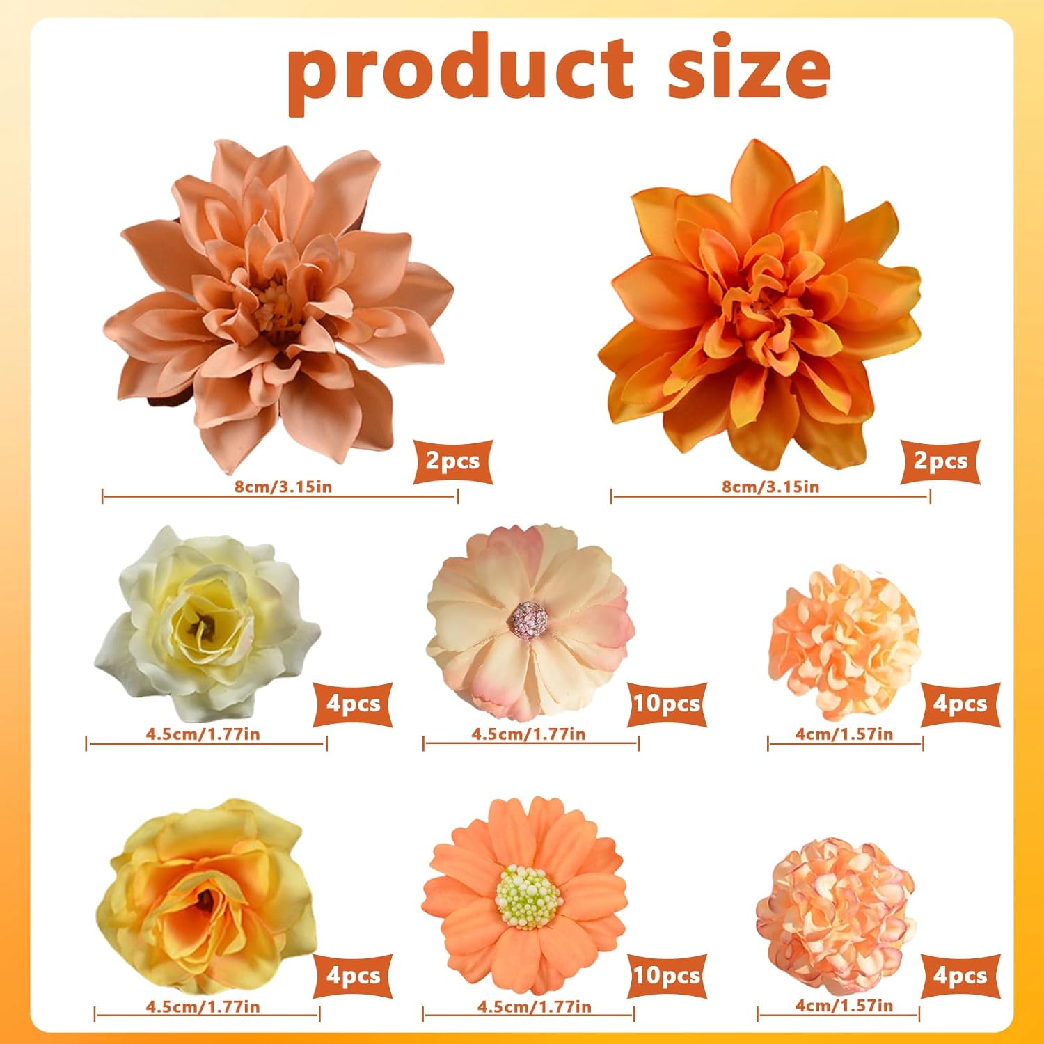 Pack of 40 Artificial Flowers for Crafts Red Artificial Flowers Flower Heads 4-8 cm Mini Artificial Flowers Decorative Flowers Plastic Flowers Art Flowers Fake Flowers Silk Flowers Cake