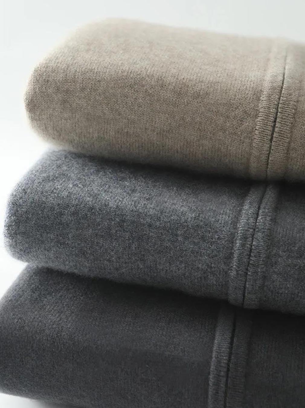 Men's Cashmere Sweater Men's Semi-High Neck Zipper Cardigan Long Sleeve Solid Color Thick Casual Top
