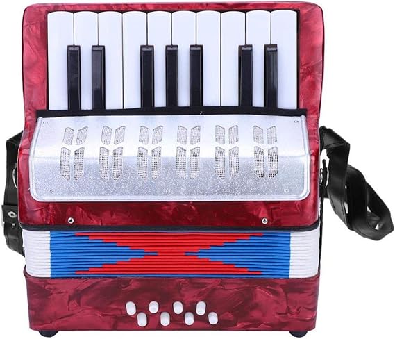 17 Key 8 Bass Entry Level Accordion, Beginner Accordion Piano Accordion Instrument Accordion for Beginners Adults with Adjustable Shoulder Strap