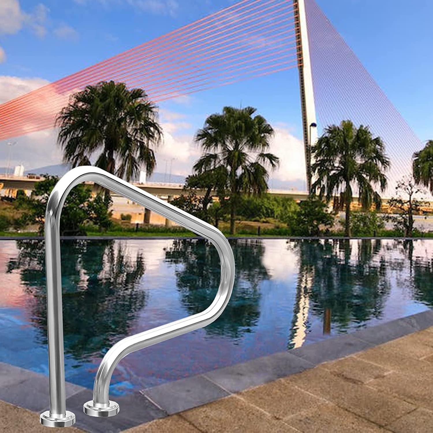 Balustrade de piscine antidérapante pour éviter les chutes sur les marches