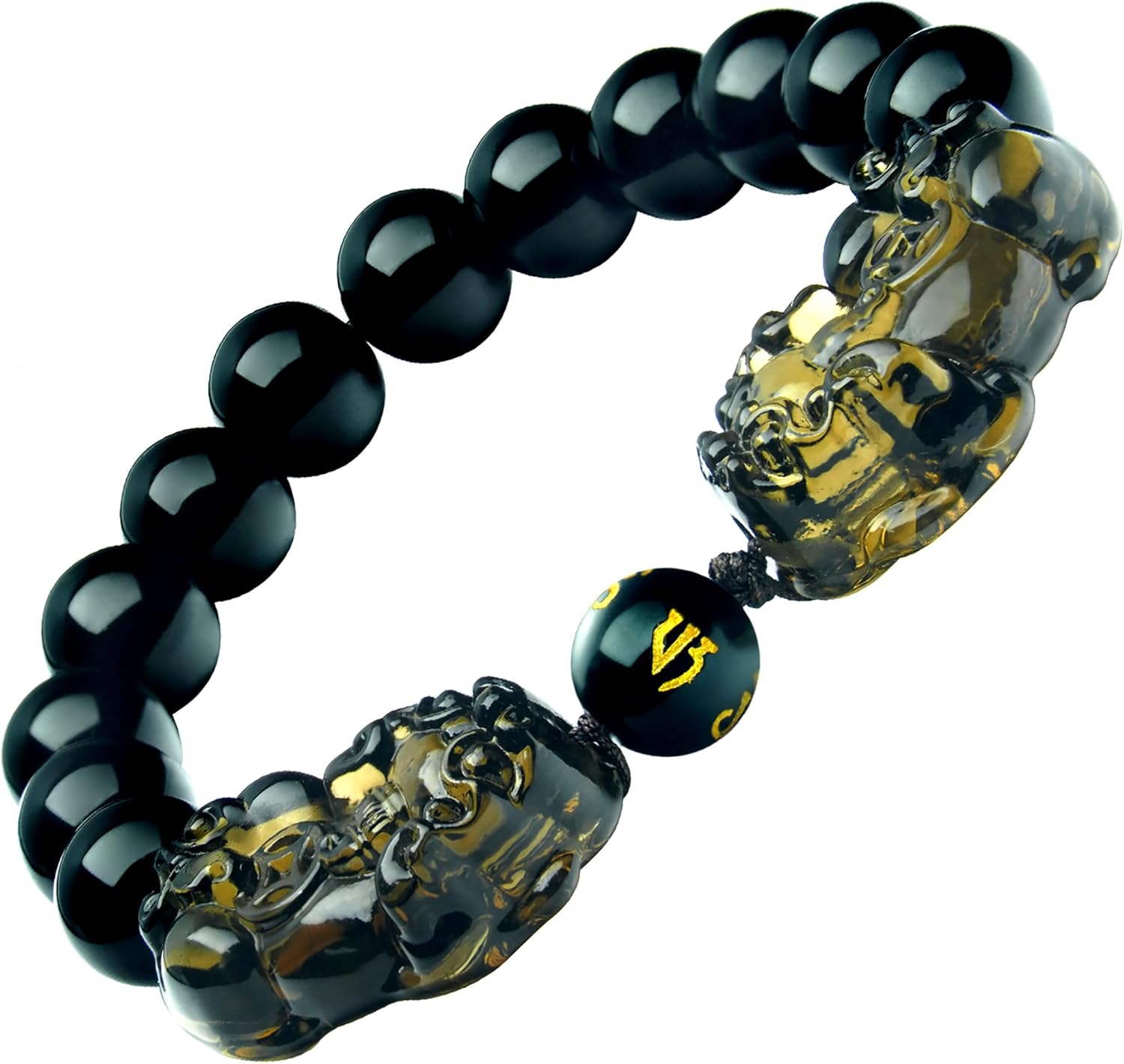 Feng Shui Pixiu Black Obsidian for Men Women – Good Luck, Wealth, Abundance & Energy Protection, Fengshui Jewelry for Money, Gift for Luck and Success