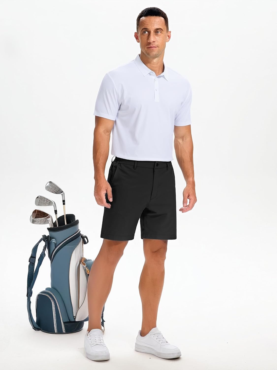 Men's Golf Dress Shorts 7" Stretch Casual Work Flat Front Shorts for Men Lightweight with 4 Pockets Quick Dry