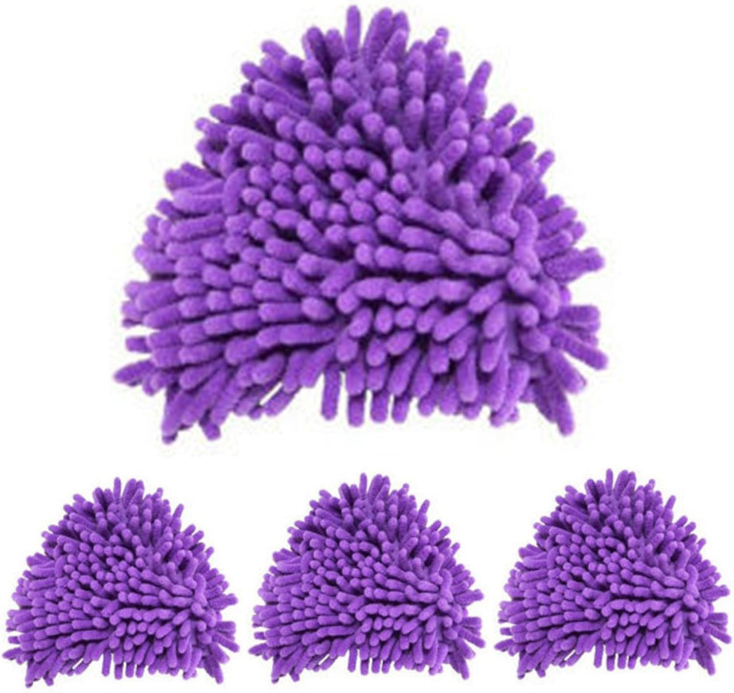 Triangular Mop for Children 4PCS 6.30x6.30 inch Rotatable Mini Mop Bathroom Replacement Wall Shower for Home Wall Ceiling Floor Cleaning Purple, Replacement Pads image 3