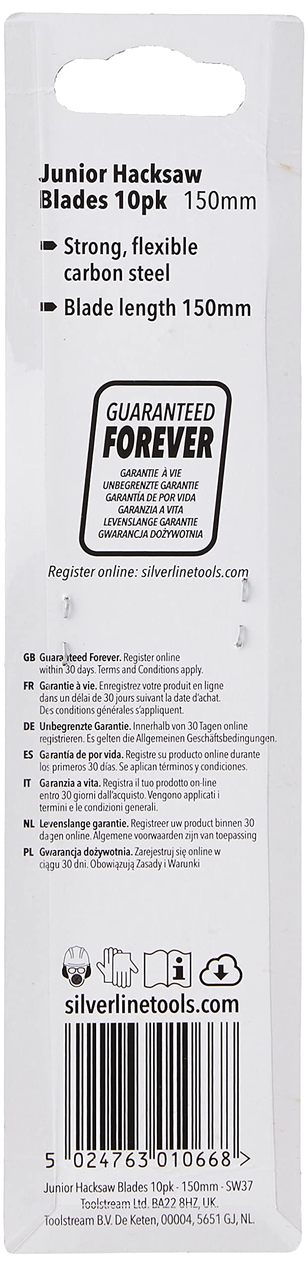 Silverline Tools SW37 - Cuchillas pequeñas para arco de sierra, 10 pzas (150 mm) Multicolor