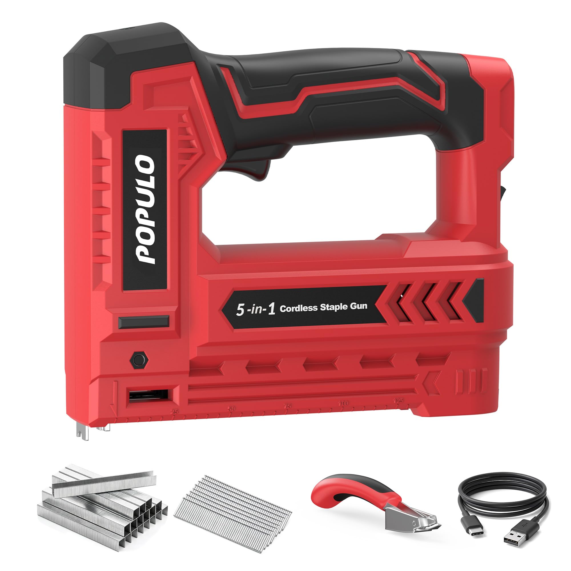 POPULO T50 Electric Staple Gun - 5-in-1 Cordless -1