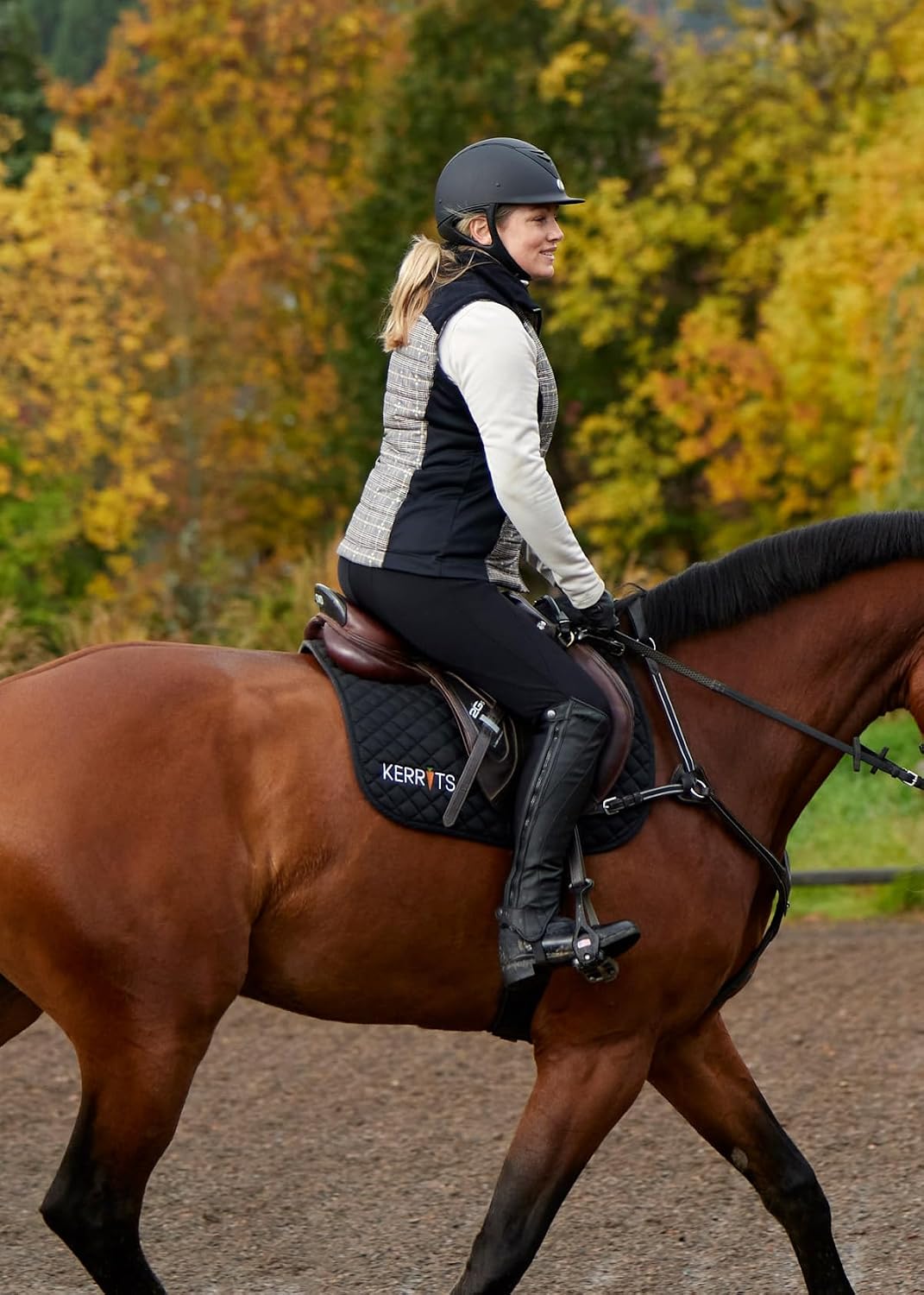 Kerrits Women's Microcord Knee Patch Horse Riding Tights – Light Compression, Great Coverage Equestrian Leggings, Pockets
