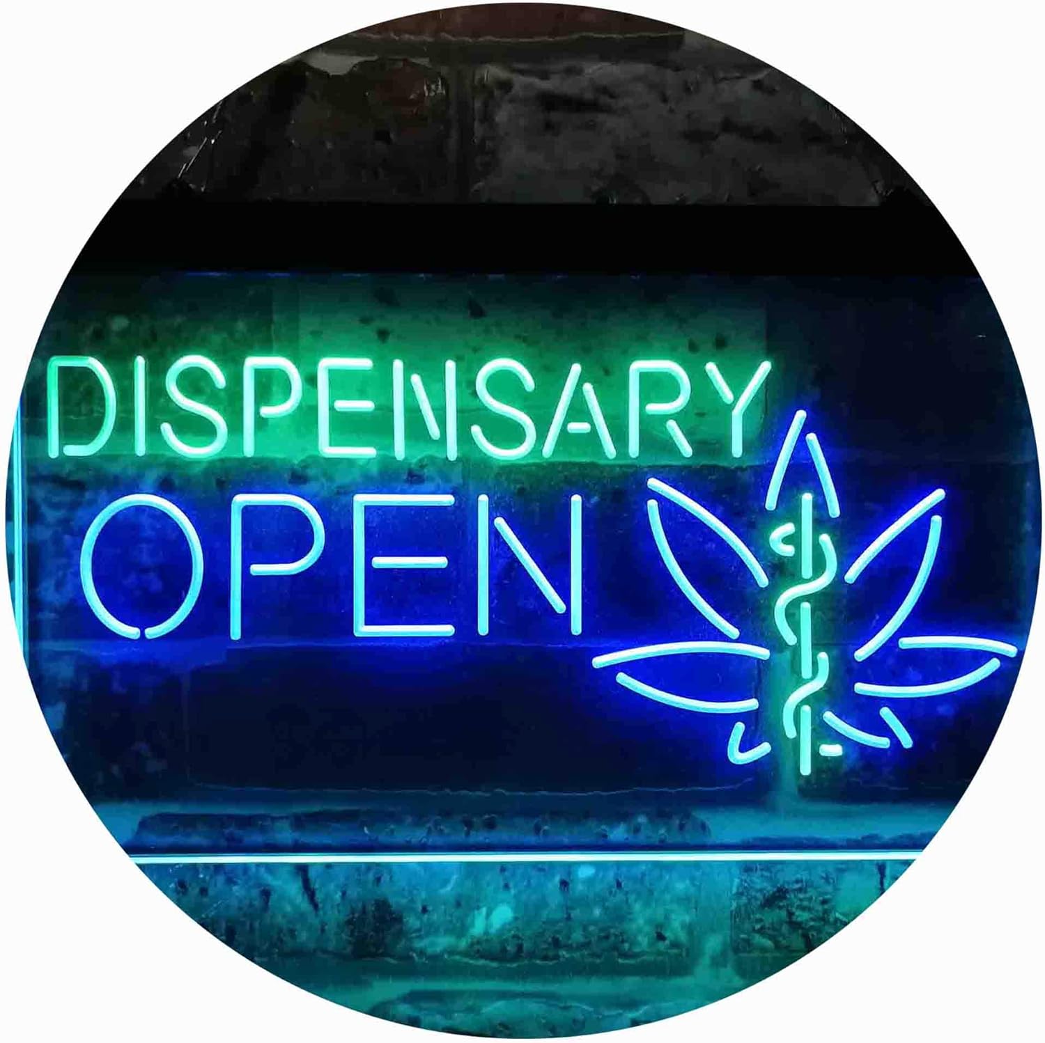ADVPRO Dispensary Cross Medical Supply Shop Dual Color LED Neon Sign Green & Blue 24 x 16 Inches st6s64-i3897-gb