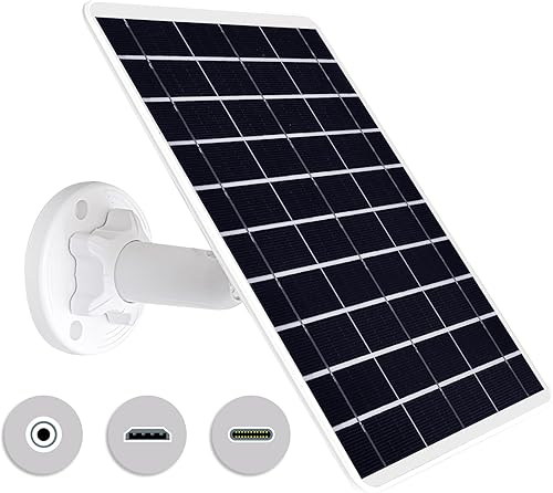 Panel solar de 8 W compatible con cámara de batería recargable, para cámara de seguridad al aire libre, cargador solar de cámara de 5 V, impermeable